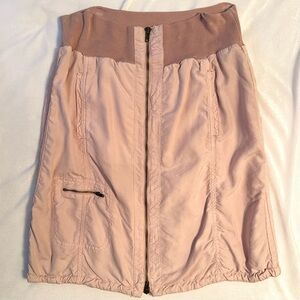 Transit Par Such Casual Silk Skirt Pockets Zipper Dusty Pink Stretch Waist 4